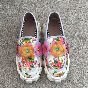 Floral Betsey Johnson Heeled Loafers